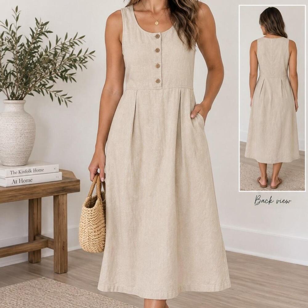 L.L. bean linen cotton dress